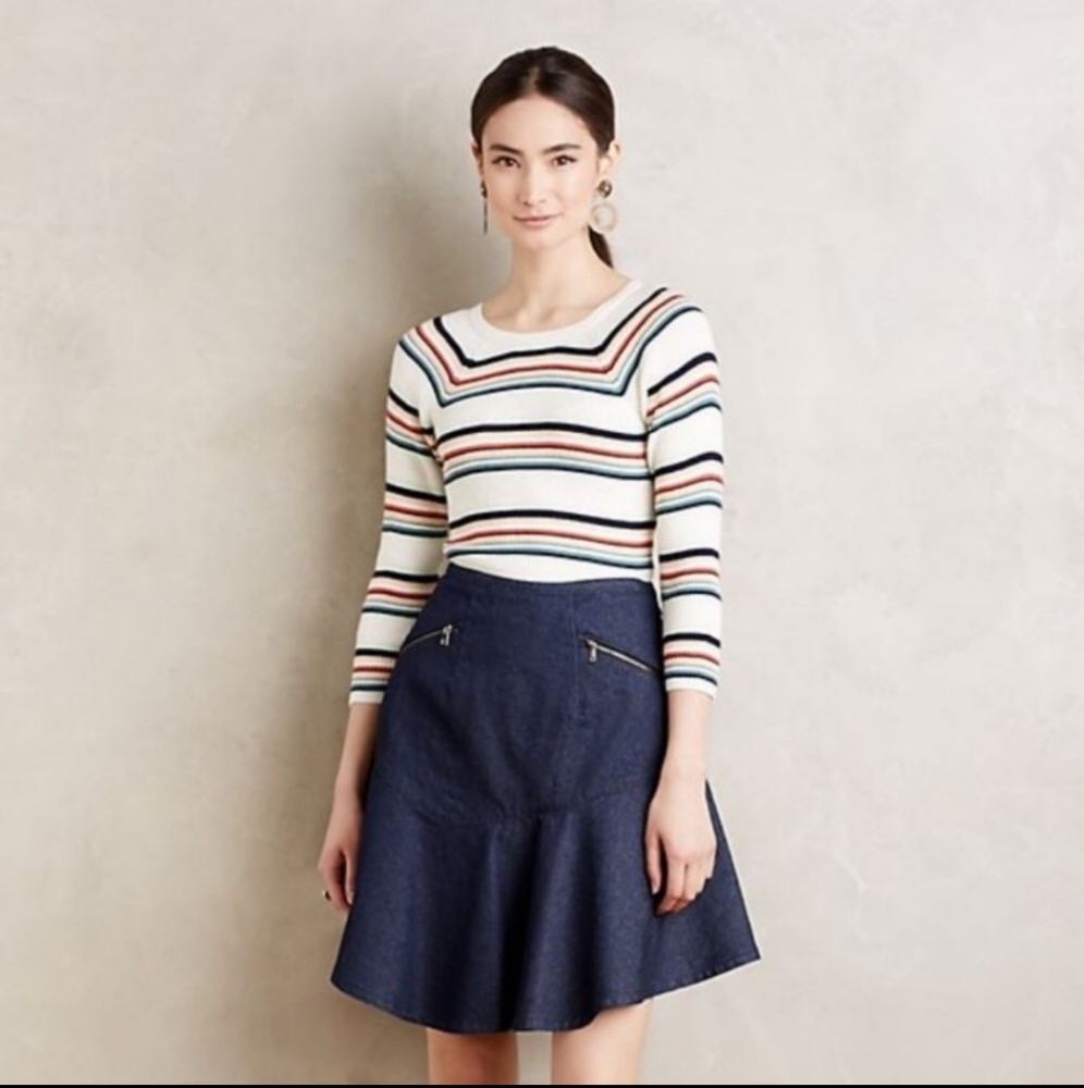 ANTHROPOLOGIE Moth Piper Striped Sweater